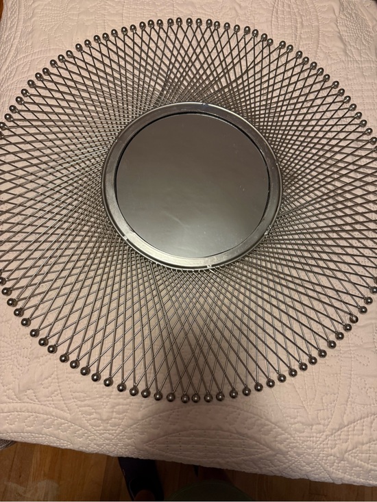 Other - Metal Sunburst Wall Mirror in Gunmetal Gray